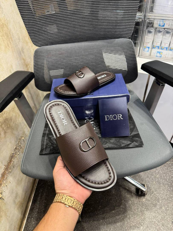 DIO.R PREMIUM LEATHER CHAPPAL DARK BROWN 041