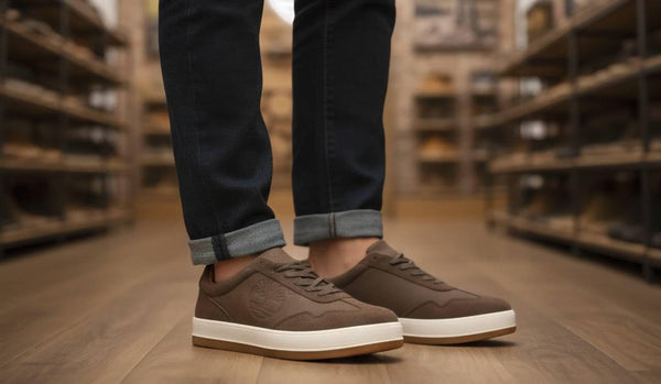 TIMBERLAND BROWN WHITE  LEATHER SNEAKER 2025
