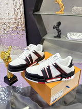 LOUI.S VUITTON ICONIC TRAINER WHITE RED