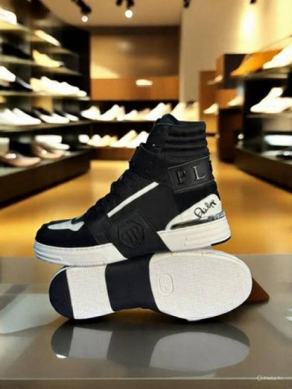 PHILIP PLEIN Multi Leather High Top Sneakers
