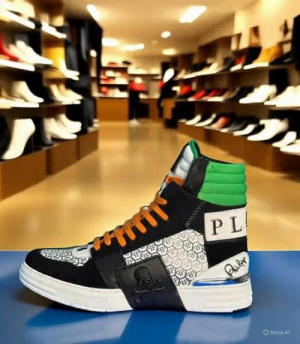 PHILIP PLEIN Multi Leather High Top Sneakers