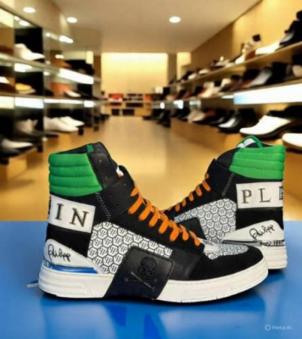 PHILIP PLEIN Multi Leather High Top Sneakers