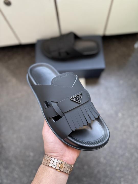 Praada Luxury Black Men Slip on