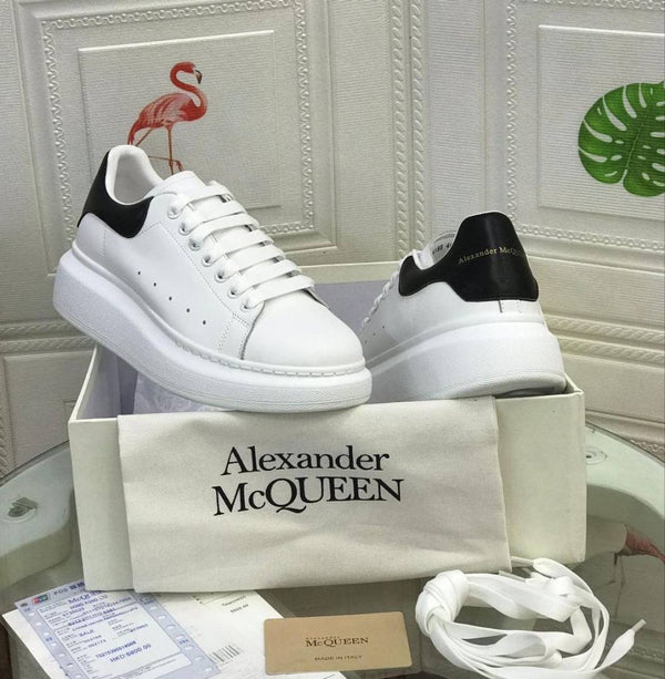 Alexander McQuee.n White Sneakers With Card Bill carry Bag & Og Box