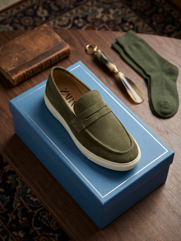 ZAR.A GREEN SUEDE LOAFER 400