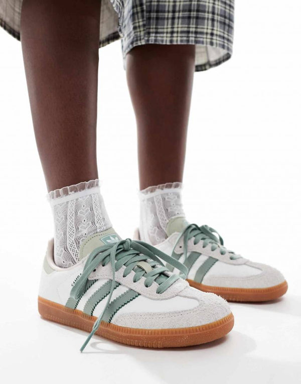 Adida.s Samba Silver Green Suede Fix