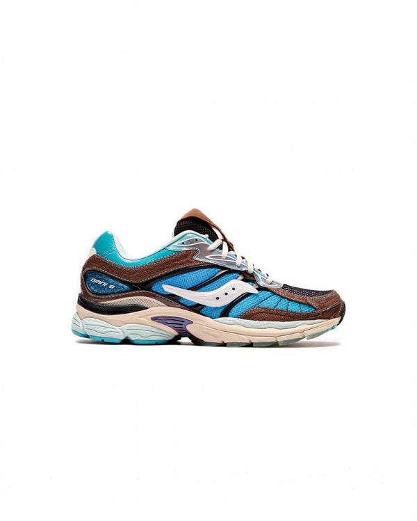 Footpatrol x Saucony ProGrid Omni 9 in the BlueBrown