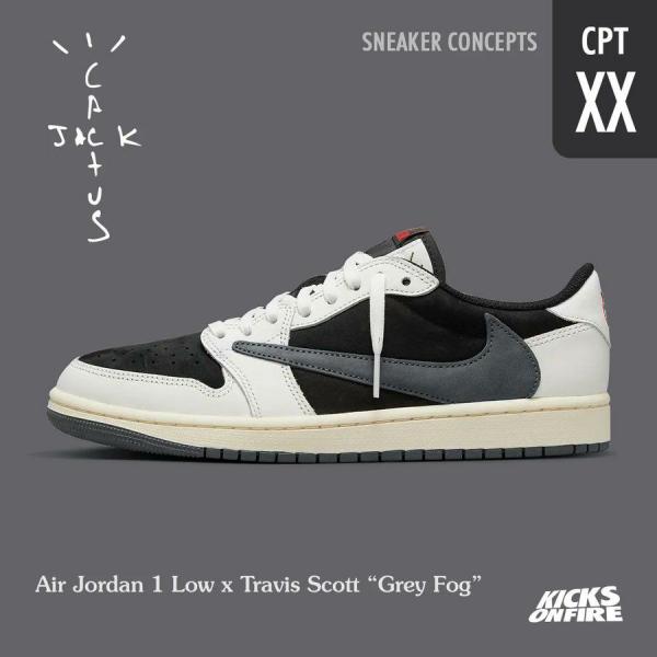 NIK EE AIR JORDAN 1 LOW X TRAVIS SCOTT GREY FOG