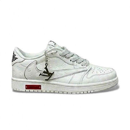 Nik ee Air Jordan1 Low Travis LV White Silver