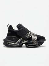 BALMAI.N B BOLD BLACK MONOGRAM STRAP SNEAKERS
