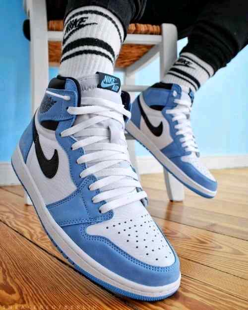 Nik ee Air Jordan 1 High og University Blue Suede Quality Semi UA