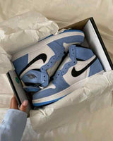 Nik ee Air Jordan 1 High og University Blue Suede Quality Semi UA