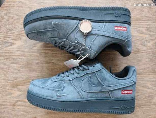 Nikee x Supreme Airforce 1 Low Grey Suede