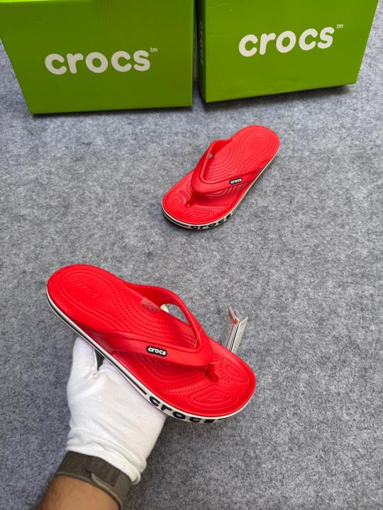 Croc.s Bayaband Flips Red With Og Box And Carry Bag
