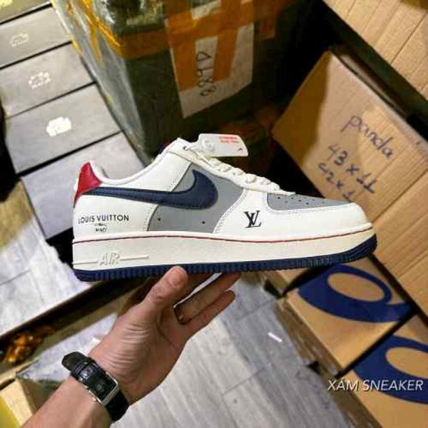 Nikkee Air Force 1 Low x Loiuss  Vuittonn White Navy