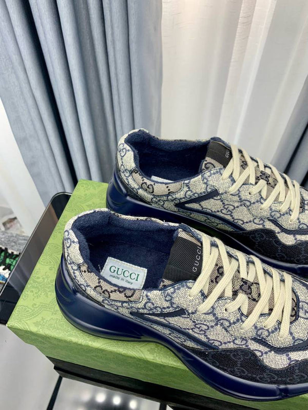 GUCC.I RYTHON GG GREY NAVY MONOGRAM