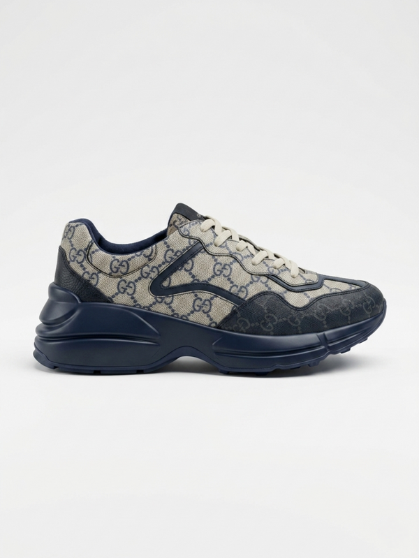 GUCC.I RYTHON GG GREY NAVY MONOGRAM