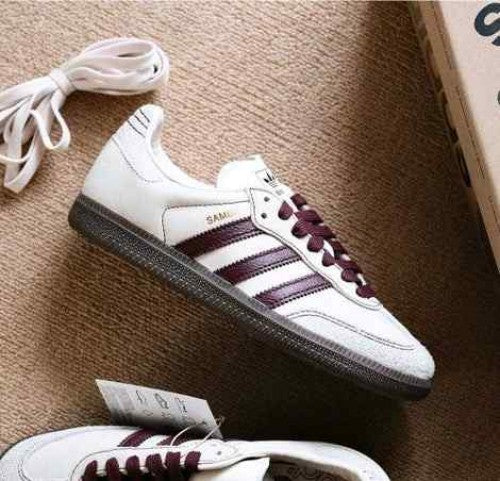Addidas Samba OG Wonder White Maroon Women