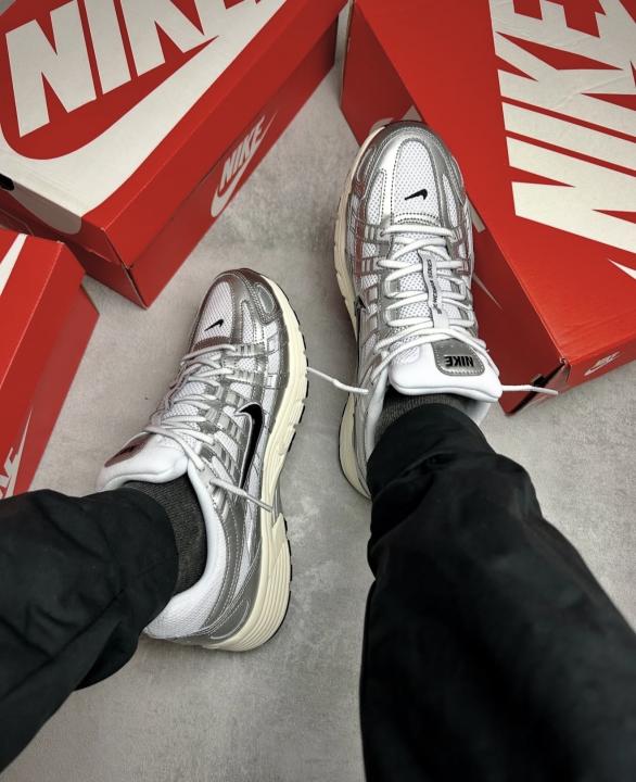 Nikke P-6000 White & Black Metallic Silver Men
