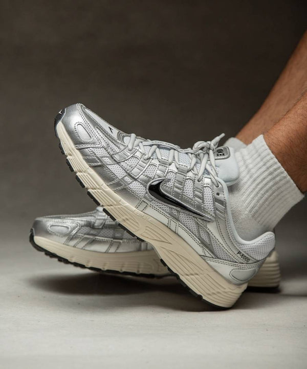 Nikke P-6000 White & Black Metallic Silver Men