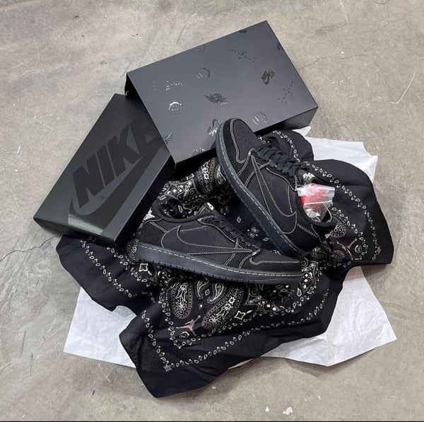 Nikke Air Jordan 1 Low OG x Travis Scott Black Phantom  Semi UA With Kit
