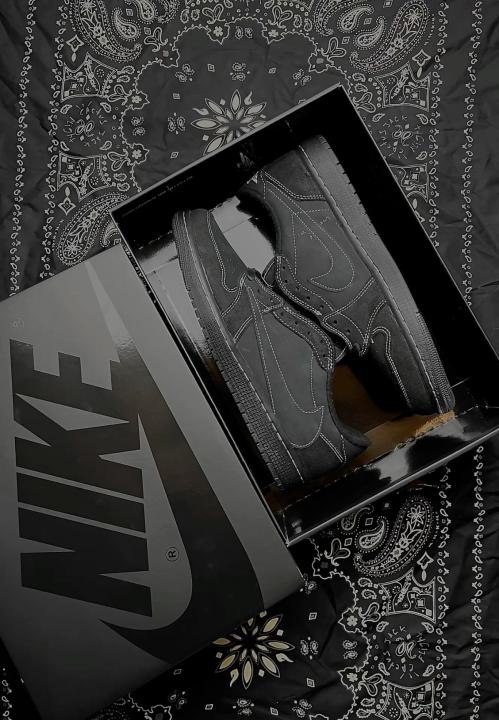 Nikke Air Jordan 1 Low OG x Travis Scott Black Phantom  Semi UA With Kit