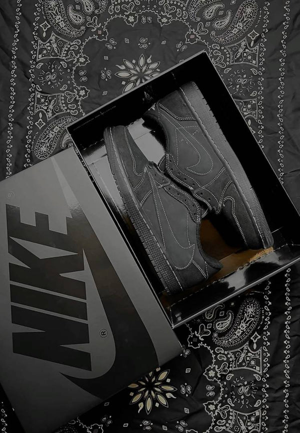 Nikke Air Jordan 1 Low OG x Travis Scott Black Phantom  Semi UA With Kit
