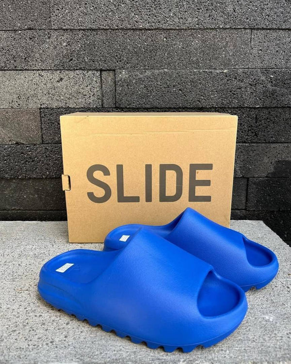 Adidaas Yeezy Slide Azure Blue UA Quality With Tag  Butter Papar Og Box.