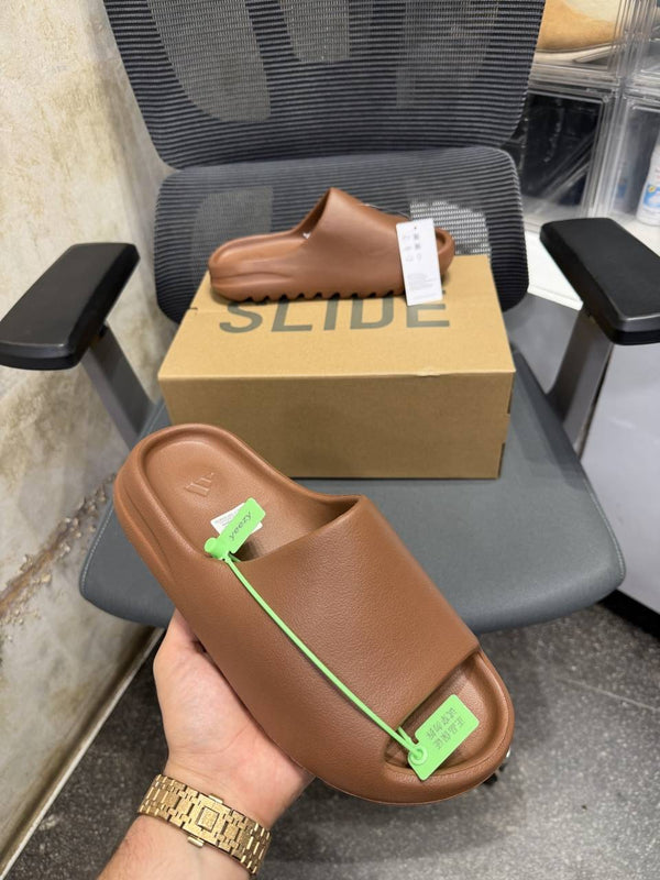Adidaas Yeezy Slide Flax Brown UA Quality With Tag  Butter Papar Og Box.