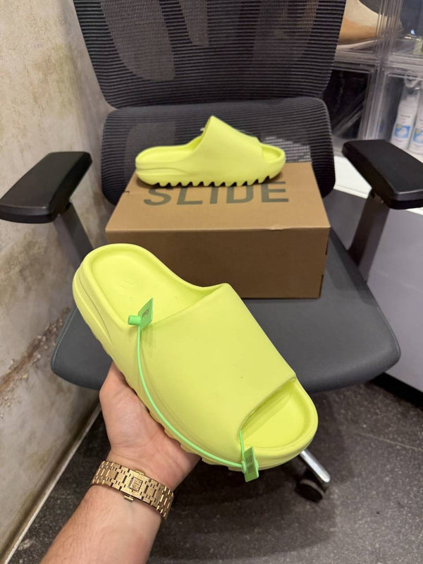 Adidaas Yeezy Slide Glow Green UA Quality With Tag  Butter Papar Og Box.