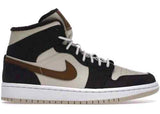 Nikee Air jordan 1 Mid Se Brown Basalt Oatmeal Semi Ua