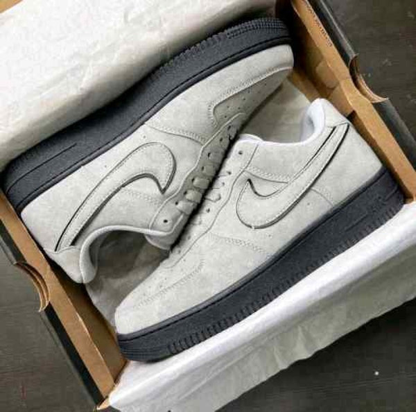Nikee AIR FORCE SUEDE BLACK GREY FOR MEN