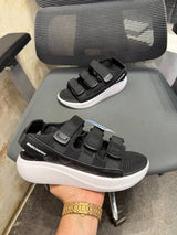 Skecherrs Go Walk Soft Sandals Black White