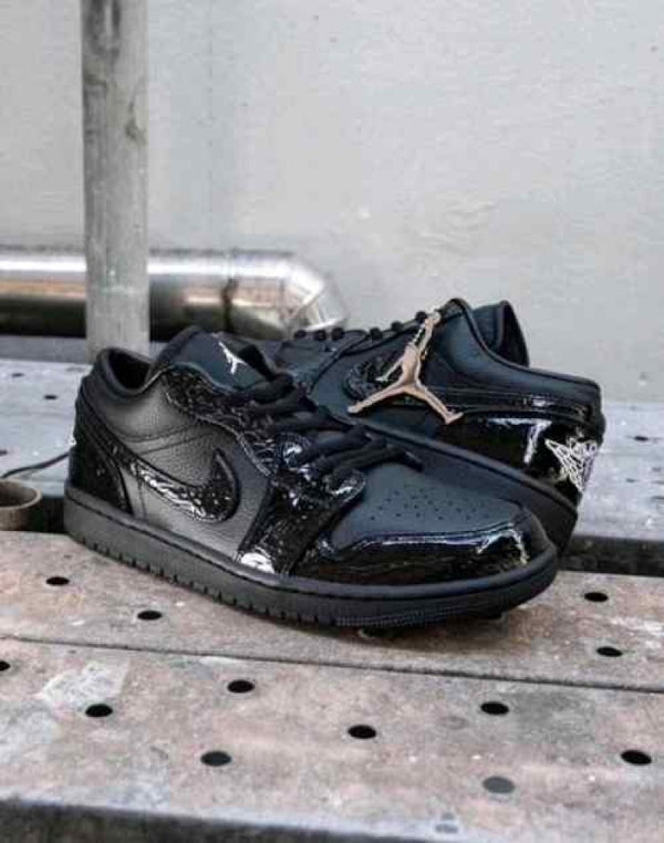 Nikke air jordan 1 low black croc