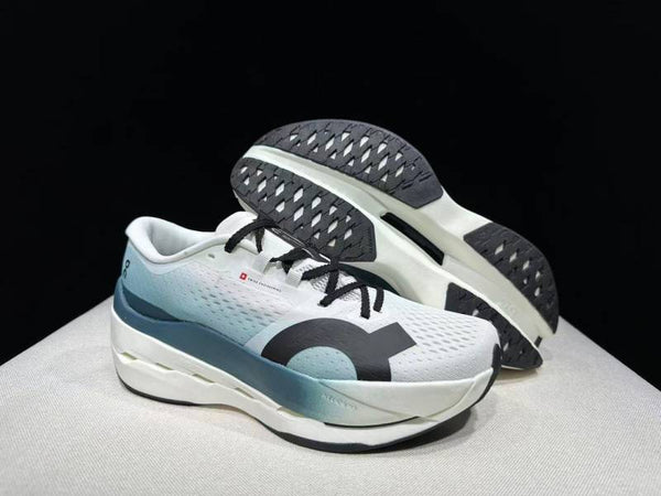 On Cloudboom Max Blue White Running