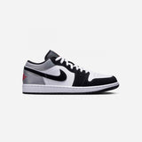 Nikke Air Jordan 1 Low White Fire Red Black Matte Silver