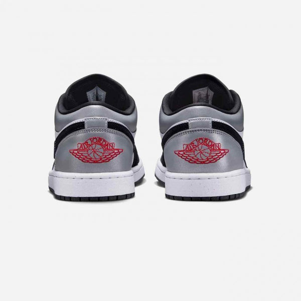 Nikke Air Jordan 1 Low White Fire Red Black Matte Silver