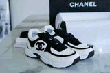 CHANEEL CC EMBOSSED LOGO WHITE BLACK SUEDE