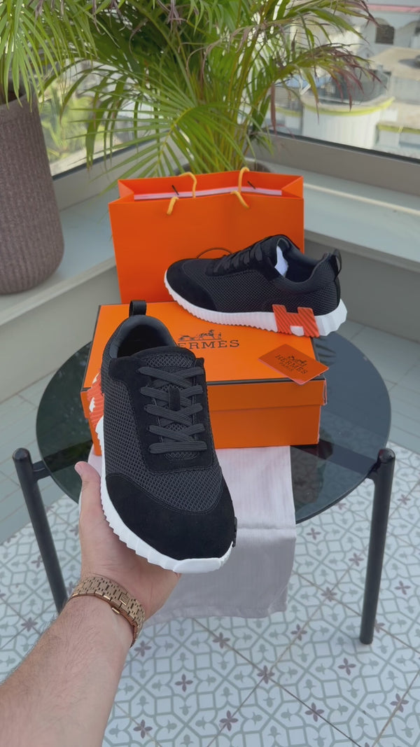 HERMEES BOUNCING TRAINERS BLACKORANGE