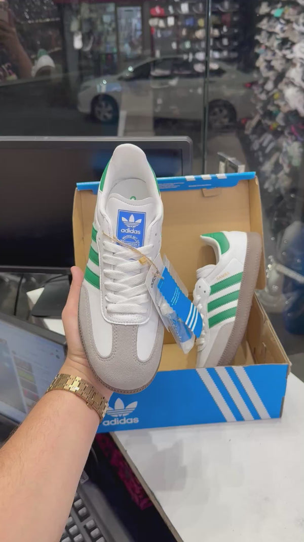 Adida.s Samba White Green Women Leather Quality  FIX