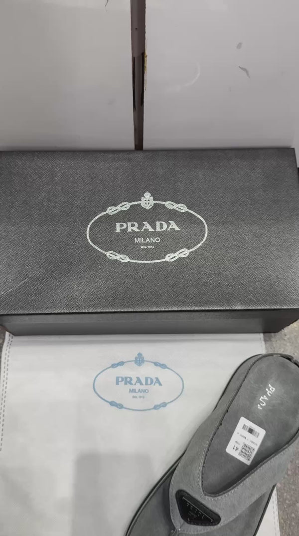 Prad.a Suede Sandals Slip Grey Premium