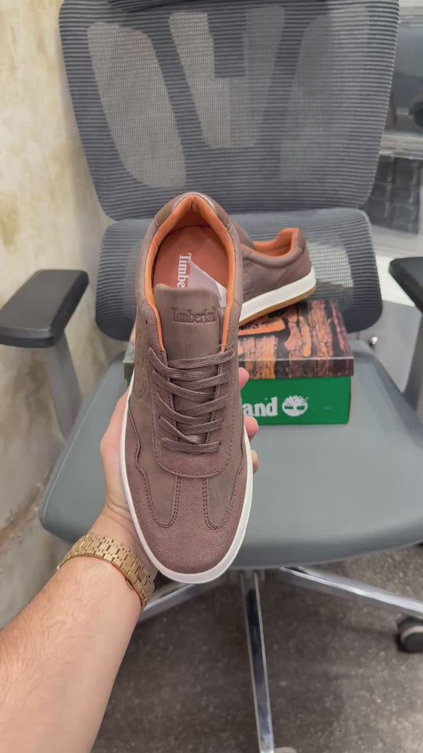 TIMBERLAND BROWN WHITE  LEATHER SNEAKER 2025