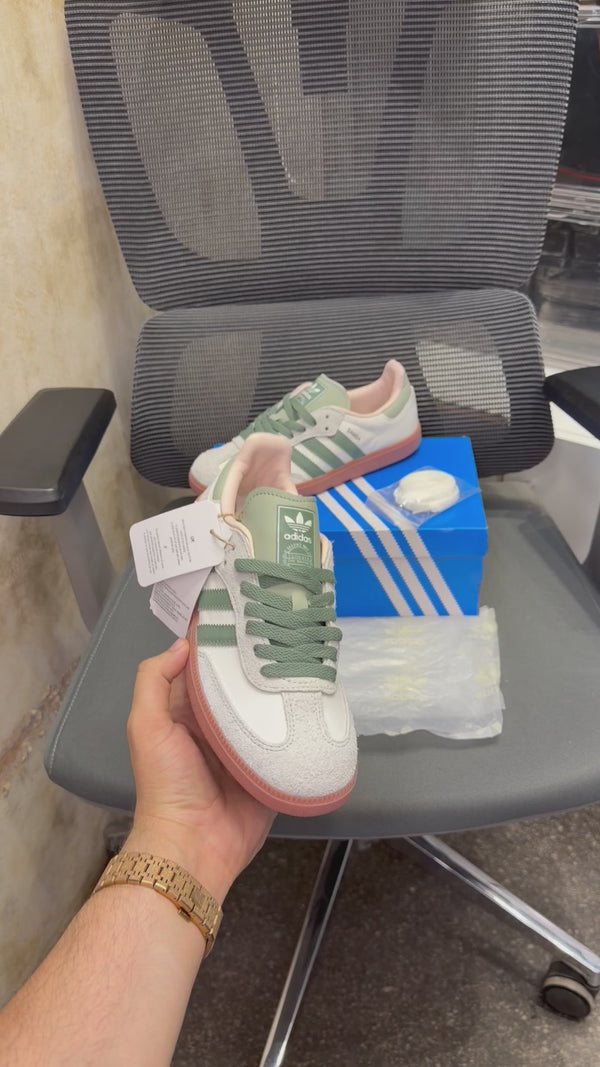 Adida.s Samba Silver Green Suede Fix