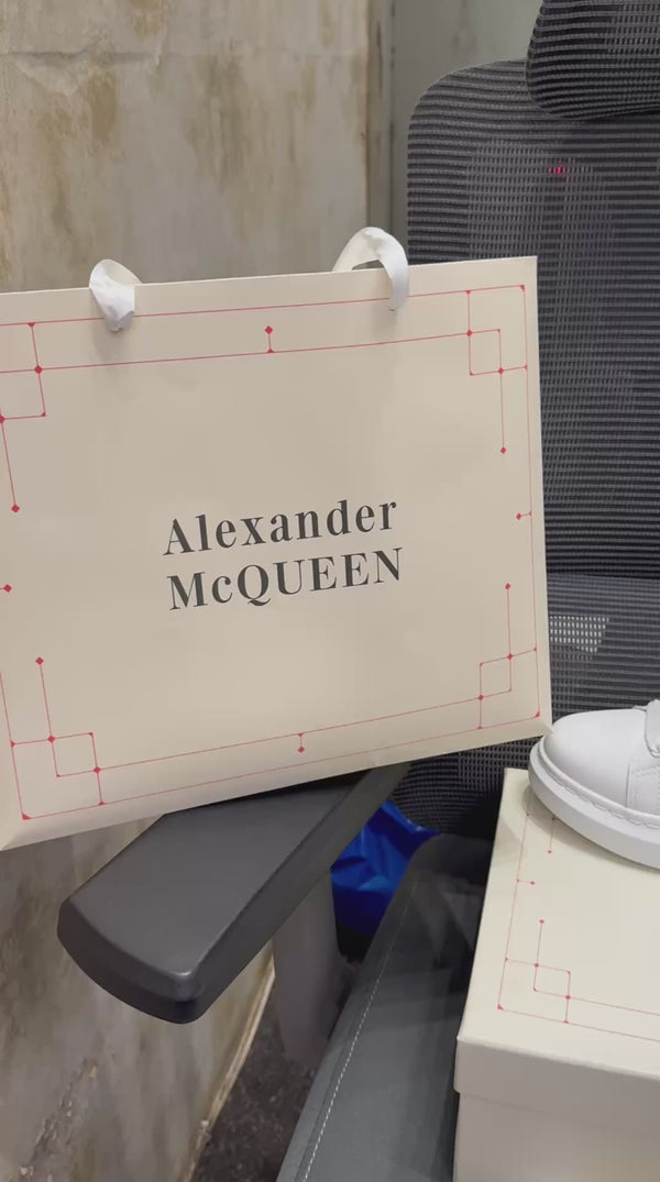 Alexander McQuee.n White Sneakers With Card Bill carry Bag & Og Box